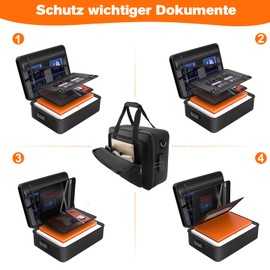 5500°F Fireproof Document Box, Fire Proof Safe For Home Documents, Fire Safe Document Box - With a Password and Convenient Shoulder Strap, Upgraded Capacity , Suitable for Important Documents(Soft)