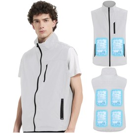 Lvkakmox Work Cooling Vest for Men and Women, with 24 Ice Bags Cool Lightweight Fishing Vest, 6 Cooling Zones