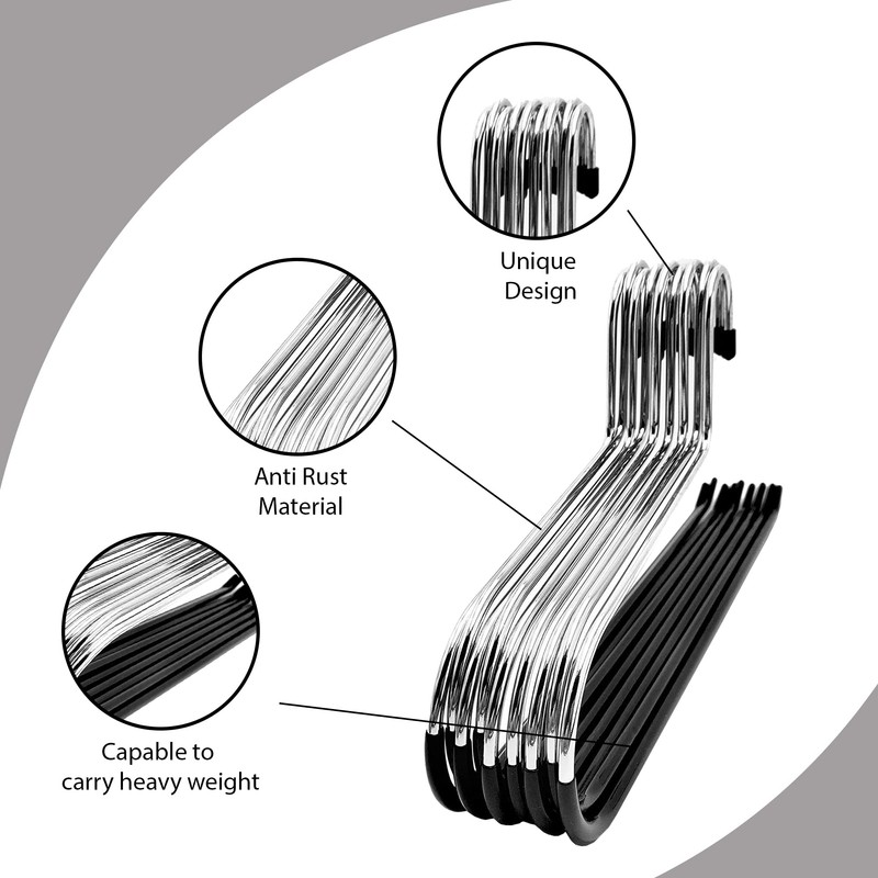 BuyDBest -Stainless Steel Hanger Set of 9, Heavy Duty Hanger