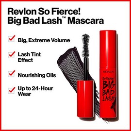 Revlon Mascara, So Fierce Big Bad Lash Eye Makeup, Volumizing, Lasts up to 24 Hours, No Clump, Smudge-Proof, Flake-Free, 760 Blackest Black, 0.34 fl o