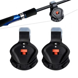 Mengshen 2 PCS Fishing Bite Indicator Alarm, Electronic Alert Bell Ring with Sound & Light Volume Sensitivity Adjustable Clip On Fishing Rod for Outdoor Day Night
