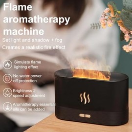 Yoidesu Difusor de Aceite Esencial con Luz de Llama USB de 180 Ml, Humidificador de Aromaterapia de Niebla Fina para Dormitorio, Sala de Estar,...    