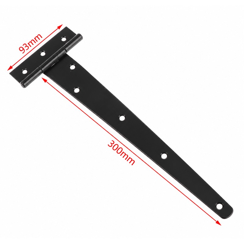Black T-Shaped Gate Door Hinge – Heavy-Duty Triangle Strap Hinge