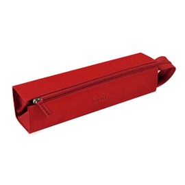 RHODIA 319023C - Pencil case Rhodiarama Poppy - 23x5x5 cm - Flat opening for use as a pencil case - Faux leather - Storage for pens, pencils, markers, small supplies