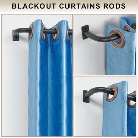 Wrap Around Curtain Rod 28-116", Matte Black Curtain Rods Room Darkening, Heavy Duty 1 Inch Diameter Single Curtain Rod Splicing Design, Telescoping Drapery Rod Blackout Window Curtain Rod