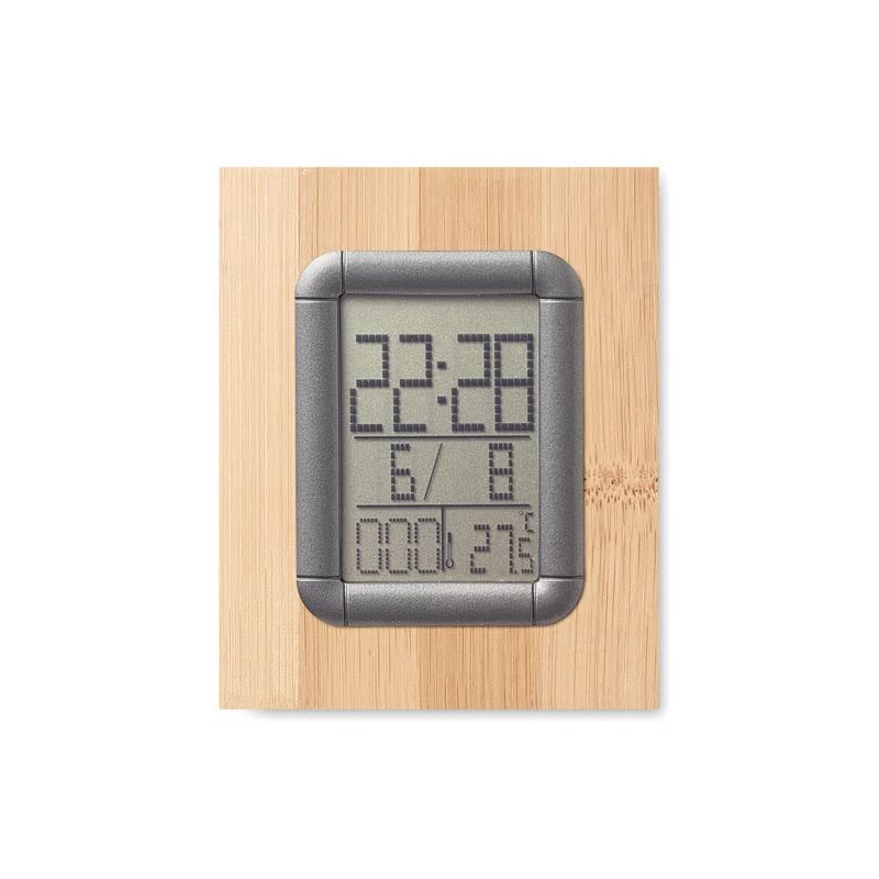 noTrash2003 Pen Holder Desk Organiser Sustainable Bamboo with Clock Calendar