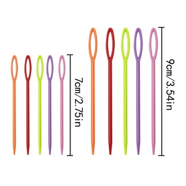 HAIKING Safety Learning Needles, 100 Pcs Large Eye Plastic Sewing Needles for DIY, Sewing Handmade Crafts (7cm & 9cm)