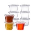 [200 Sets - 1 oz.] Cups with Lids, Small Plastic Condiment Containers for Sauce, Salad Dressings, Ramekins, & Portion Control