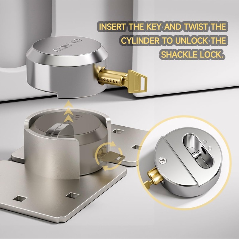 SANATO Hidden Shackle Padlocks Keyed Alike Padlocks, Solid Steel Trailer