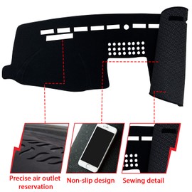 INUBOXES Cubierta para salpicadero de salpicadero, antideslizante, compatible con Ford F150 2015-2020, protector solar (borde negro)