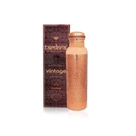 Tambra Pure Copper Jointless Vintage Water Bottle - 950ML, CARVING, 32.1 Oz, Reusable, Leak Proof, Rust Resistant, Drinking Water, Adult, 1 Count