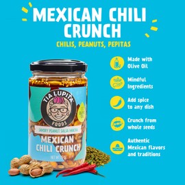 Tia Lupita Mexican Chili Crunch Peanut – Salsa Macha, Crunchy Morita Chili Oil | Gluten-Free, Non-GMO, Vegan | 7.5 Oz (Pack of 2)