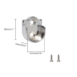 2 Pcs Closet Pole Sockets Flange Socket for Wardrobe Bracket Curtain Rod Pole End Easy Installation Or Quick Removal with Screws Electroplating Alloy (19mm)