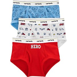 Carter's OshKosh Little Boys' 3 Pack Cotton Briefs (2-3T, Blue(37932911)/Grey/Red)