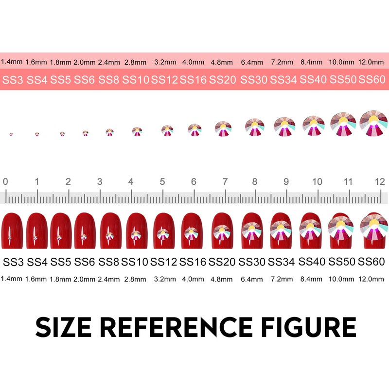 Jollin 4824pcs Flat Back Glass Nail Art Rhinestone Pendants 6