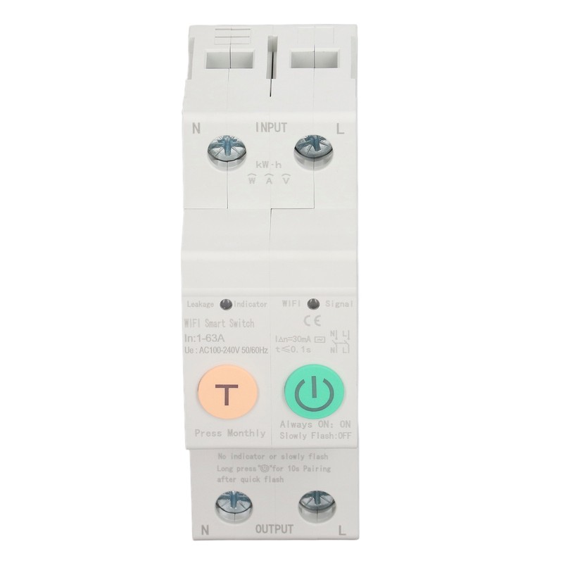 WiFi Circuit Breaker Parameters Adjustable Leakage Protection Data Display Remote