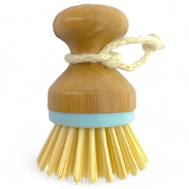 MIJOMA Dish Brush Cleaning Brush Made of Bamboo Wood with Robust Plastic Bristles for Cleaning Pans, Pots, Glasses, Tableware (1.9.5 cm Short Handle)
