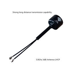 2Pcs FPV Antenna IPEX1 3Dbi 5.8G LHCP Antennas for DJI O3 Air Unit FPV Racing Drone (Black+Red)