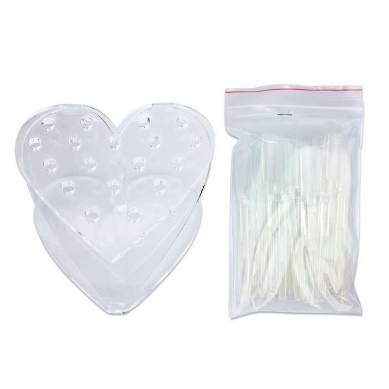Beauticom 18 Piece Clear Plastic Nail Tip Display Sticks With