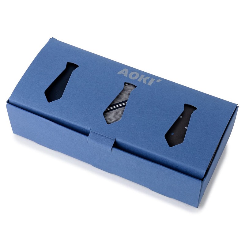 Aoki 3-Piece Necktie Set with Box, Washable, Mesh Laundry Bag