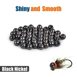 MUUNN 150pcs Tungsten Slotted Beads for Fly Tying, Sink Deeper and Faster 12 Colors/13 Sizes Slotted Tungsten Beads Fly Tying Beads Head Fly Tying Materials(Black Nickel,3.0mm)