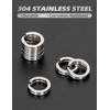 BLUEWING Stainless Steel Split Ring 25pcs Flat Ring High Strength