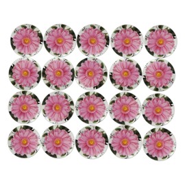 Novel Merk Flower & Leaves Vinyl Stickers - 2” Round Individual Decals for Laptop, Water Bottles, Envelope Seal & Tags - Waterproof (20 Dahlia)