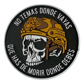 Parche Táctico Militar Insignia Soldado Calavera Pvc Khaki