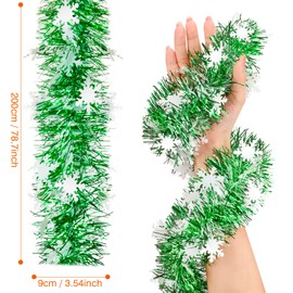 MELLIEX 4 Pieces Christmas Tinsel 8M / 26Ft Shiny Chunky Metallic Garland Hanging Decoration for Christmas Tree Wreath Wedding Party Supplies