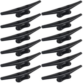 BALAVA Boat Cleats 6 inch,Boat Dock Cleats,Electrophoretic Coated Black Dock Cleats,Rope Cleats for Dock Tie Down or Nautical Decor,Dock Cleats,Screws Not Included (12 Pack)
