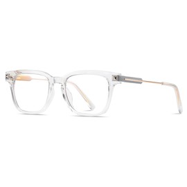 moomoobird Blue Light Blocking Glasses for Women Men Metal Square Glasses Frame TR90 Glasses Spring Hinge, transparent