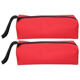 2 Uds Bolsa de Herramientas Portátil Pequeña, Práctica Bolsa Multifuncional con Cremallera, Organizador de Herramientas de Lona Gruesa, Caja de Herramientas Impermeable para Electricistas, Rojo