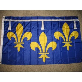 Moon Knives 3x5 Orleans Orleanais fleur de lis France French Super-Poly Flag 3x5 - Party Decorations Supplies For Parades - Prime Outside, Garden, Men Cave Decor Flag
