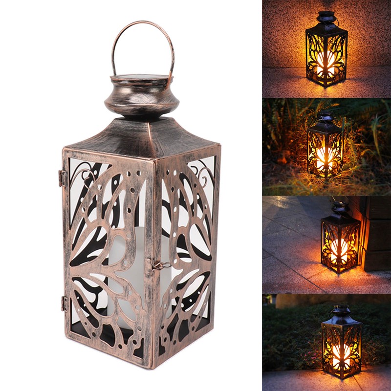 LED Solar Lantern Outdoor Hanging Hollow Out Butterfly Solar Light