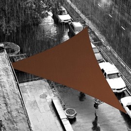 ShadeMart 11' x 14' x 17.8' Brown Waterproof Shade Sail Sun Shade Sail Triangle Custom Size Water Resistant Canopy Awning Shelter, 95% UV Blockage for Outdoor Patio Carport