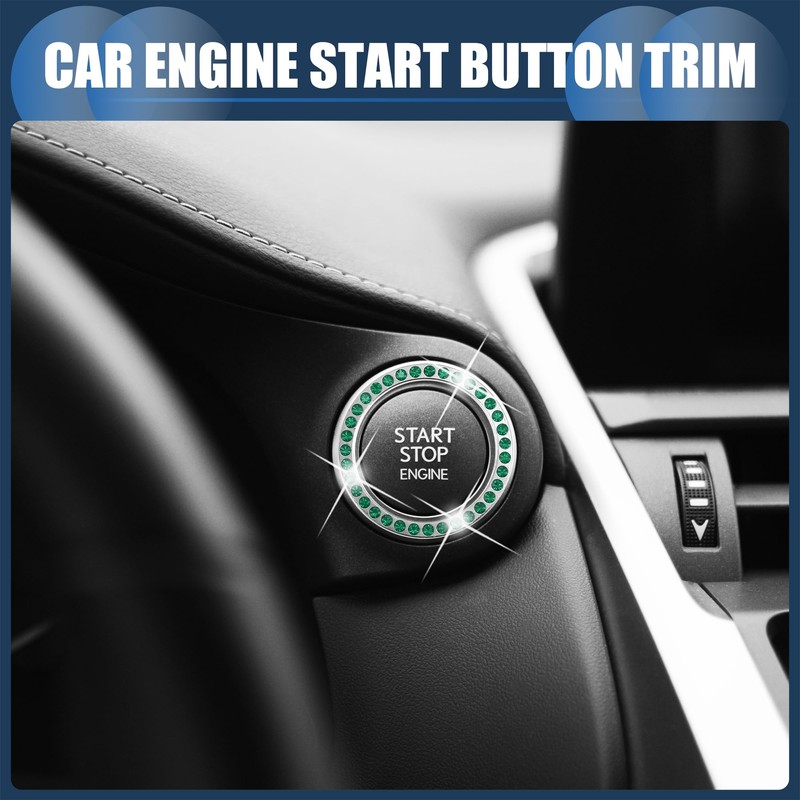 INFINAUTO Universal Bling Car Engine Start Stop Button Cover, One