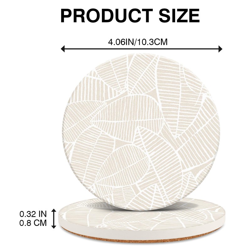 Marble Stylish Drink Coasters Set of 2 with Cork Backing,Coffee
