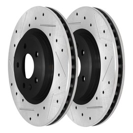 AutoShack Front and Rear Drilled Slotted Brake Rotors Black Set of 4 Replacement for 2009-2019 Ford Flex 2010-2019 Taurus 2011-2019 Explorer 2009-2012 Lincoln MKS 2010-2019 MKT AWD FWD PR64168PR64127