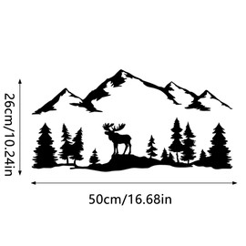 Riloer Moose-Shape Tree Forest Mountain Stickers for Car Mountain Stickers for Your Car Mountain Car Stickers Car Sticker Compass Tree Mountain Reflective Auto Decals Stickers