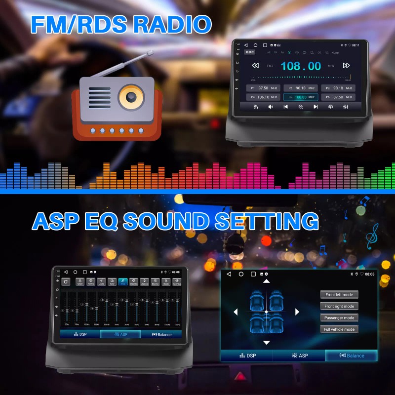 ESSGOO 9'' Android 13 Carplay For Ford Fiesta 2009-2016 Car