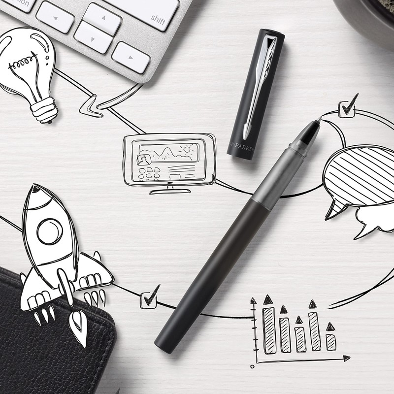 Parker Vector XL Rollerball Pen | Metallic Black Lacquer on