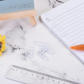 sourcing map 400 Paper Clips Small Size 1.1 Inch Vinyl Coated Prevent with Box White