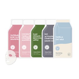 ESW Beauty Most Loved Face Masks - 5-Pack Variety Set - Hydrating, Soothing & Calming - Includes Strawberries & Cream, Deep Detox, The Pink Dream, Vanilla Oat & Green Reset