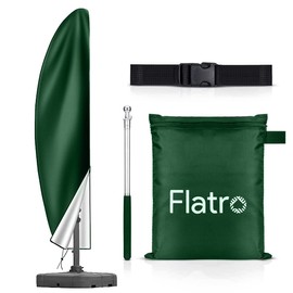 FLATRO Parasol Covers Cantilever Banana Umbrella Parasol Cover - Waterproof, Windproof with Drawstring, Full Zip and Storage Bag - 420d Oxford with UV Protection for Garden & Outdoors - Green