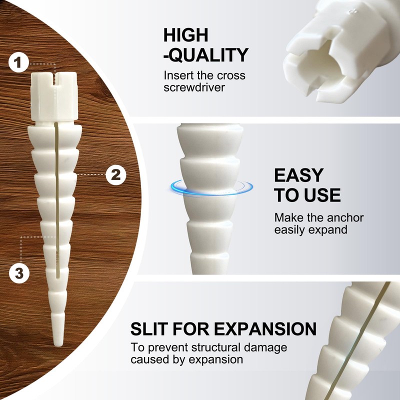 Haespot White 12PCS Stripped Screw Hole Repair Anchor, Door Hinge