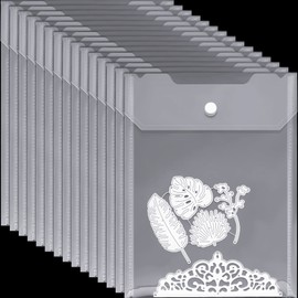 30 Pieces Large Stamp and Die Storage Pockets Clear Die Storage Envelopes Scrapbooking Storage Cutting Dies Stencil Organizer Holder Album Embossing Crafts Card Making Stamp Storage (7 x 9.4 Inch)
