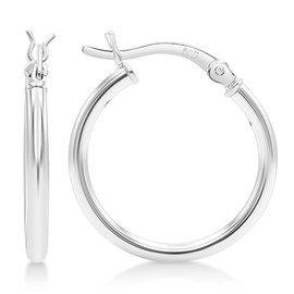 KEZEF Earrings 925 Silver | Jewellery | Hoop Earrings Silver 925 | Women's Earrings 2 mm High Polished | Hoop Earrings Silver 10 mm - 50 mm Diameter | Earrings Silver 925 Hoop Earrings | Earrings