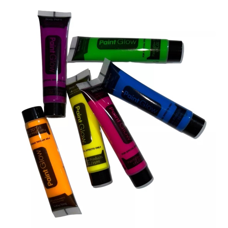 Sombreros y Fiesta México 6 Tubo Pintura Neon Fluorescente Glow