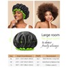 mikimini Black Shower Cap 1 Pack, Reusable, Double Layers Waterproof