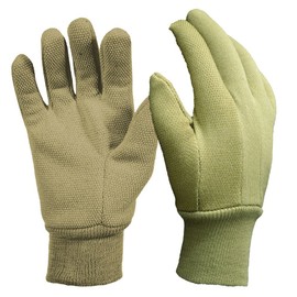 digz 77257-26, Medium Cotton Jersey Garden Gloves, Olive with Mini Dots, Color